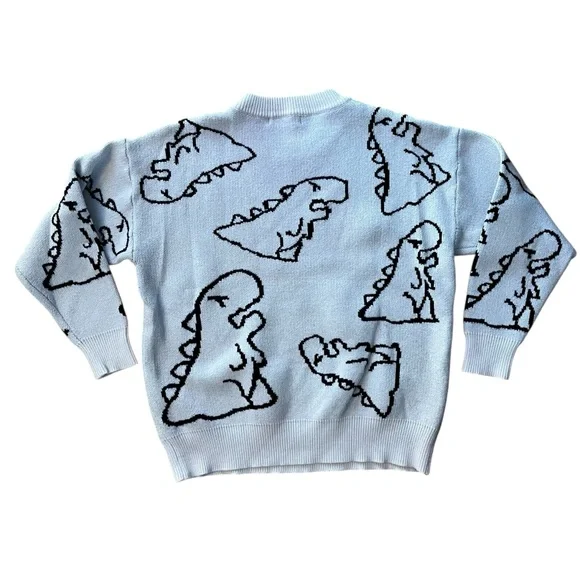 Aelfric Eden Dinosaur Cartoon Pattern Knit Sweater Men’s Small - Picture 4 of 6